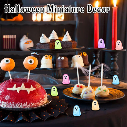 84 Pcs Halloween Luminous Mini Resin Ghost Figures Miniature Figurines