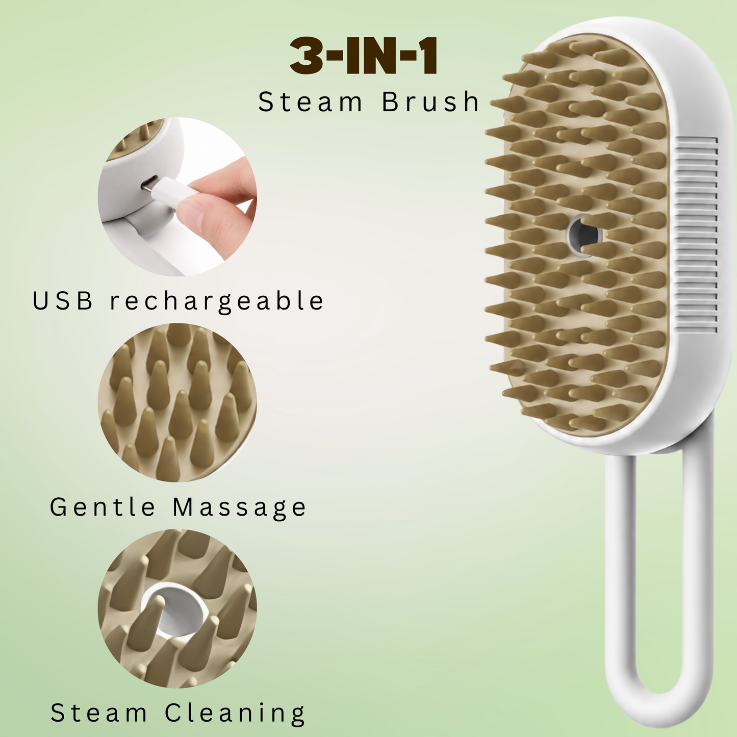 3-in-1 Steam Grooming Brush