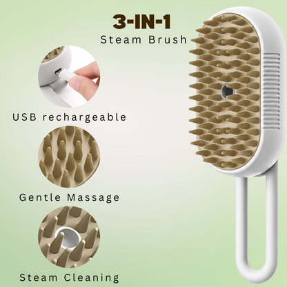 3-in-1 Steam Grooming Brush